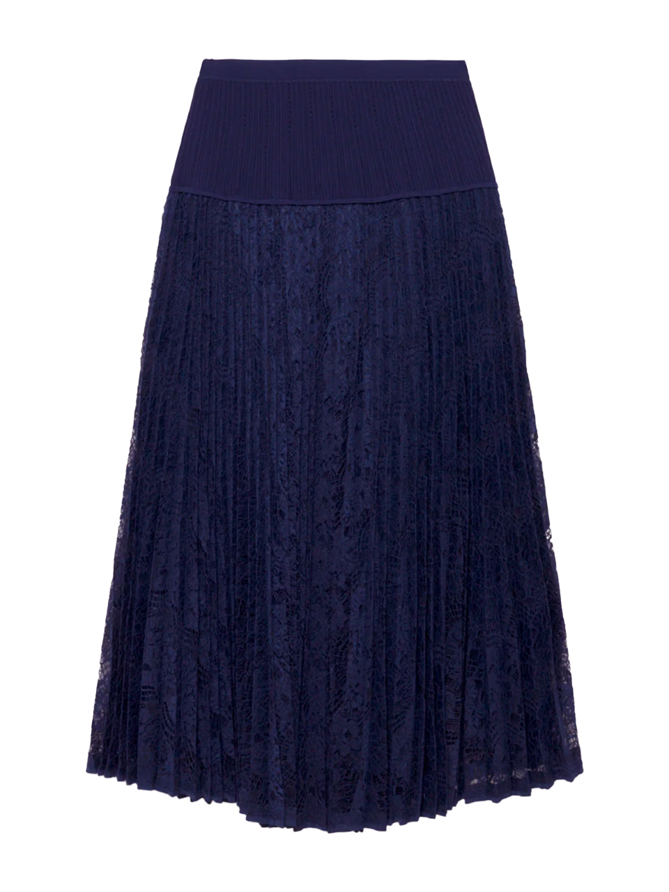 SIMKHAI Verona Lace Midi Skirt in Midnight Product Shot 