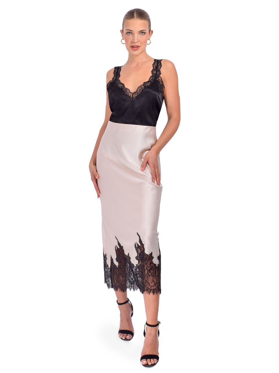 CAMI NYC Fernanda Camisole in Black Full Outfit 