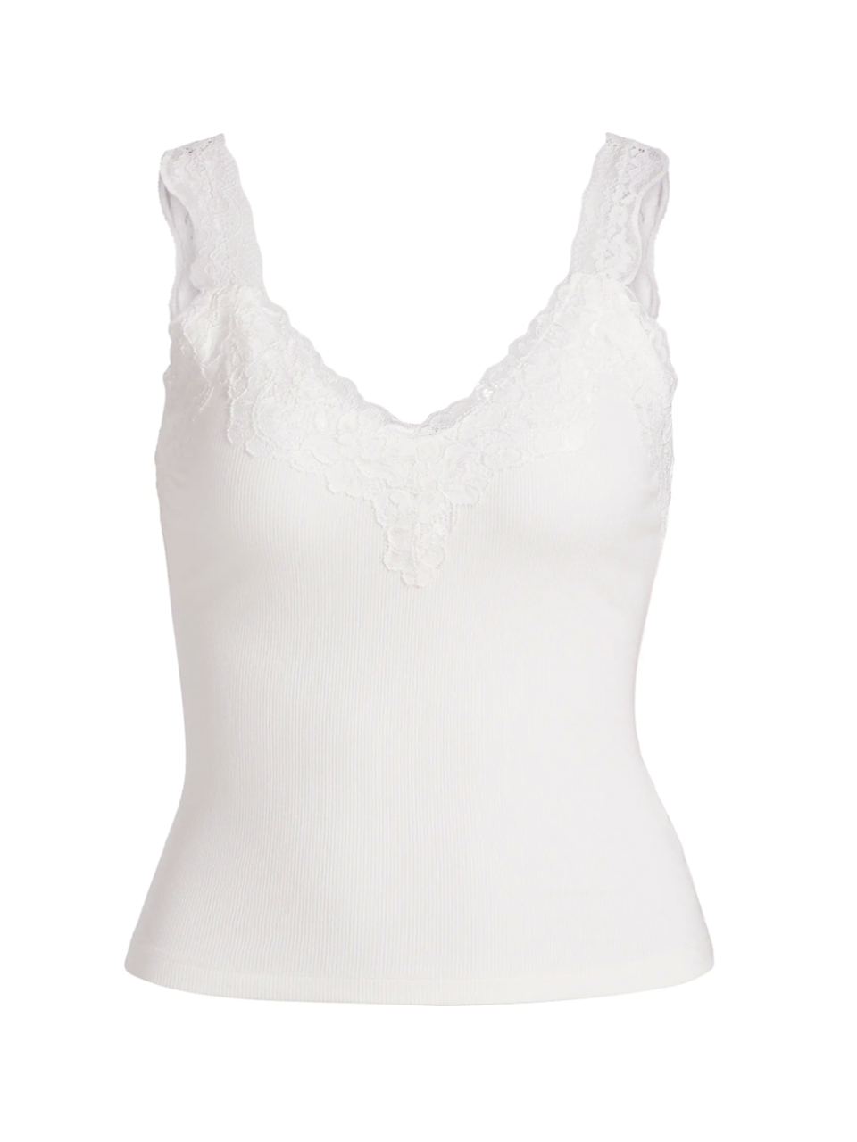 CAMI NYC Lani Rib Knit Tank in White