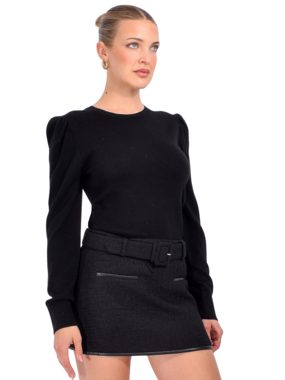 BA&SH Britanie Sweater in Black Side View 
