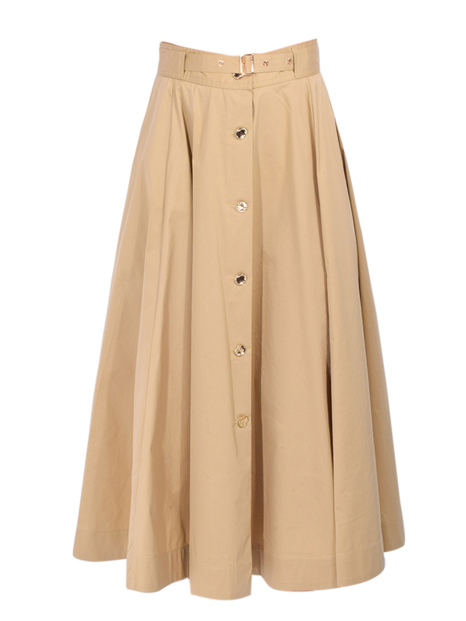 KARINA GRIMALDI Noma Midi Skirt in Khaki Product Shot 