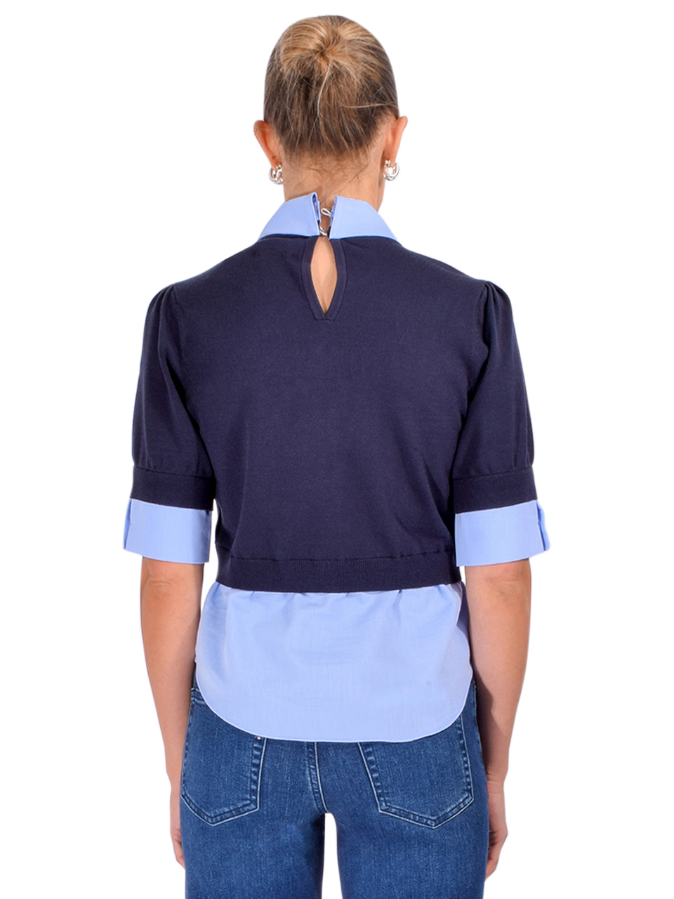 CINQ À SEPT Capucine Top in Blue Back View 

