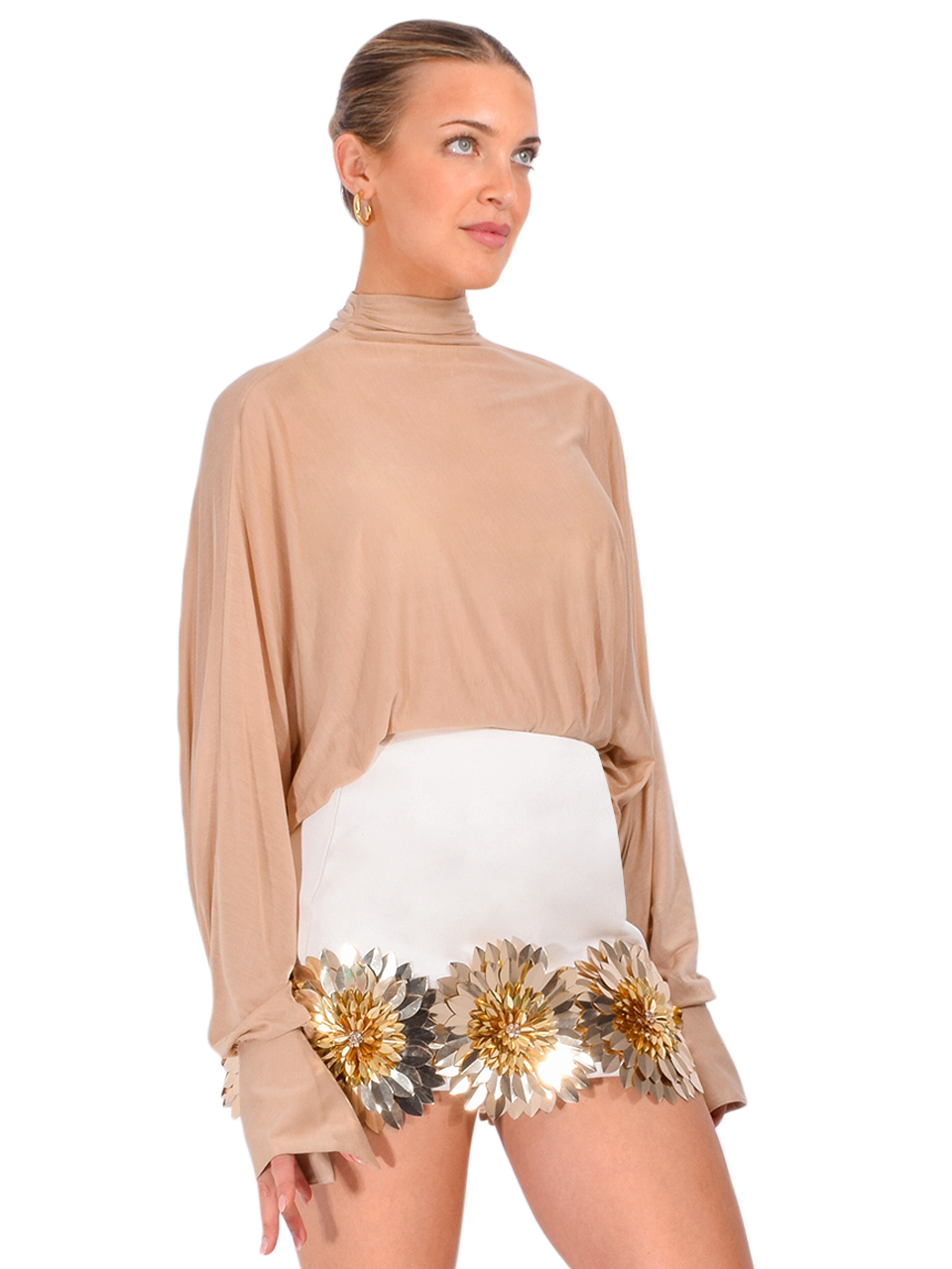 SER.O.YA Hawkes Bodysuit in Tan Side View 