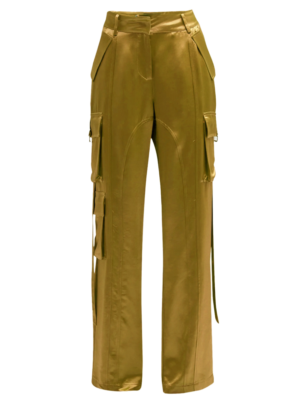 RETROFÊTE André Silky Cargo Pant in Ochre Product Shot 

