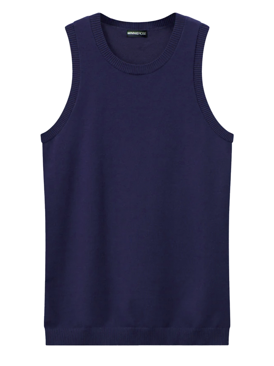MINNIE ROSE Viscose Crew Tank in Navy Product Shot 