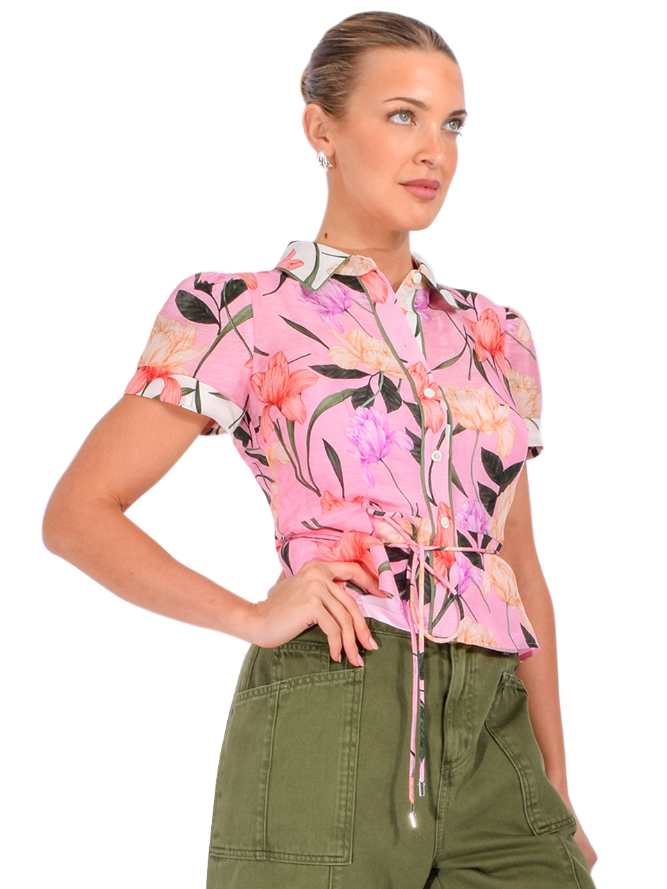 CHRISTY LYNN Dorothy Top in Pink Multi Jardin Side View 