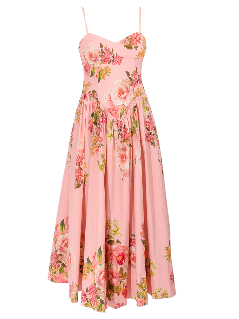 HEMANT & NANDITA Ayla Midi Dress in Peach Product Shot 
