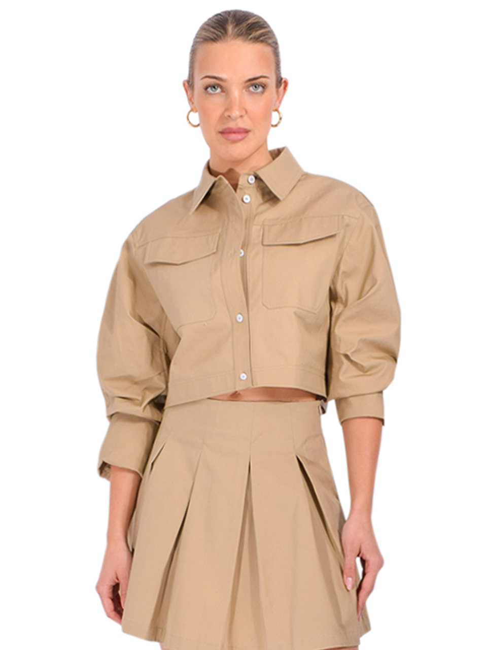 SANS FAFF Torino Top in Camel Front View 