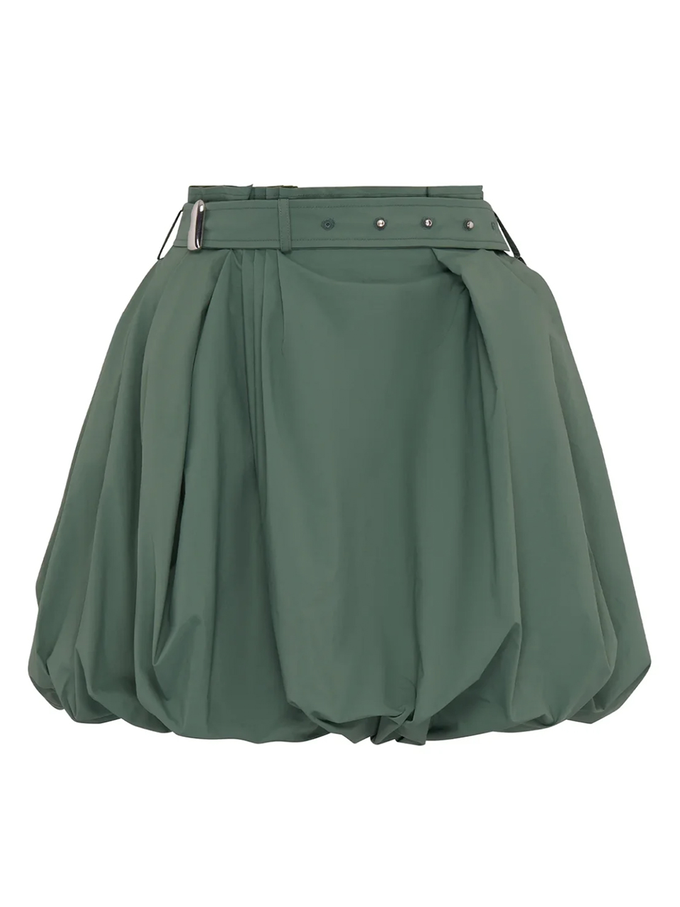 PARIS GEORGIA Volume Mini Skirt in Duck Green Product Shot 