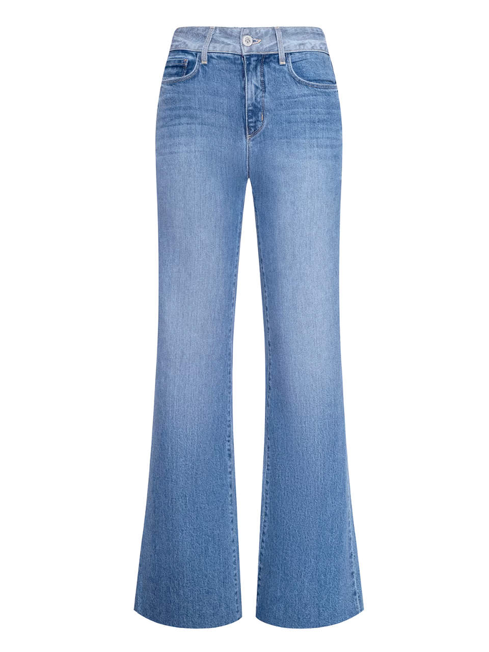 L'AGENCE Louane Wide-Leg Flare Jean in Bexley Blue Product Shot 