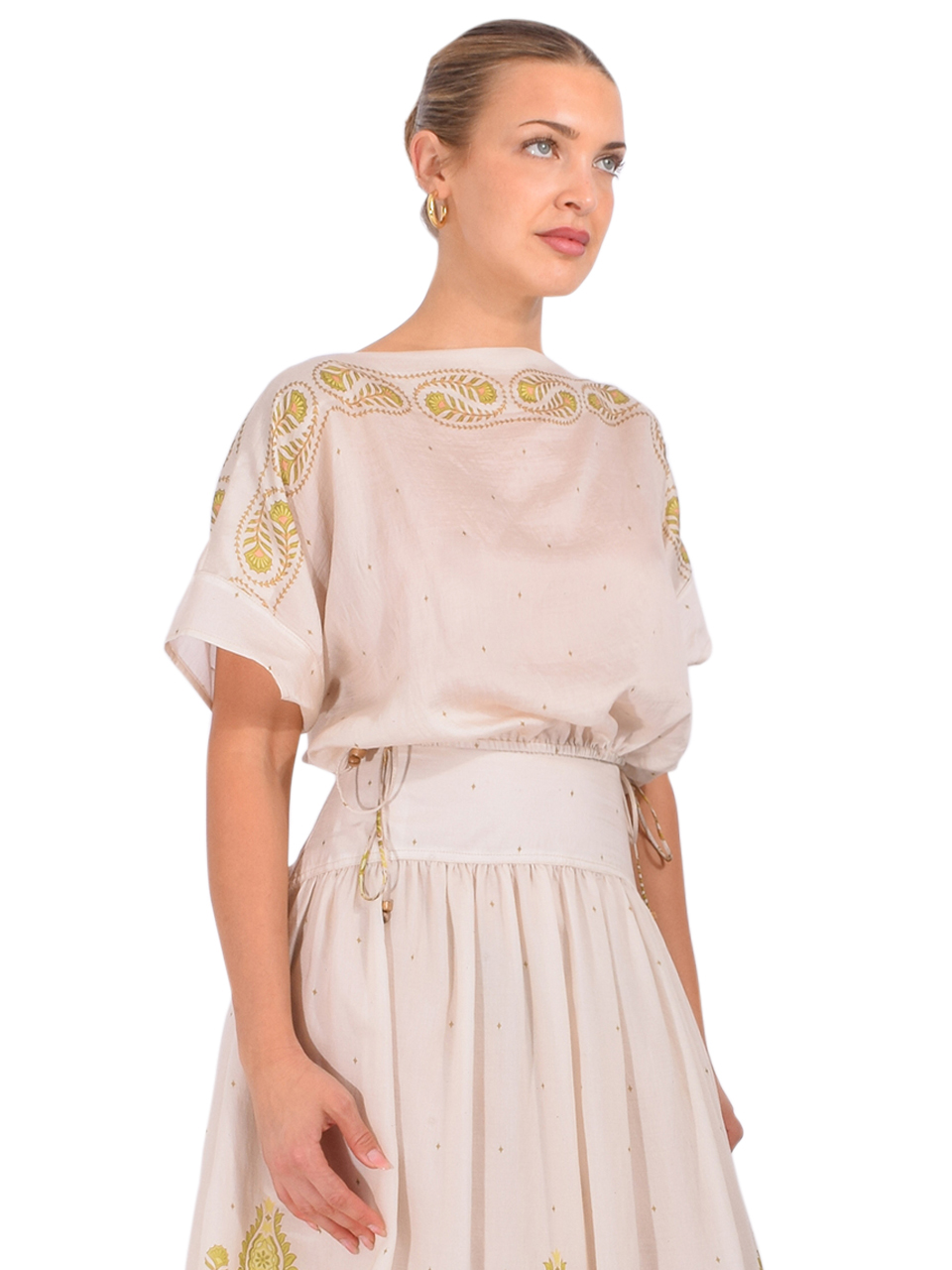 Sabina Musayev Aura Top in Off-White Side View 