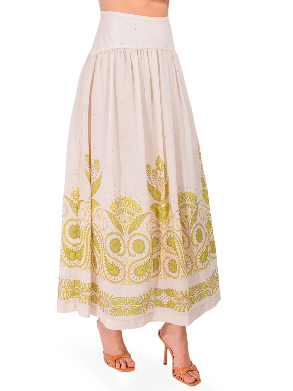 SABINA MUSAYEV Trina Skirt in Off-White Multi Side View 

