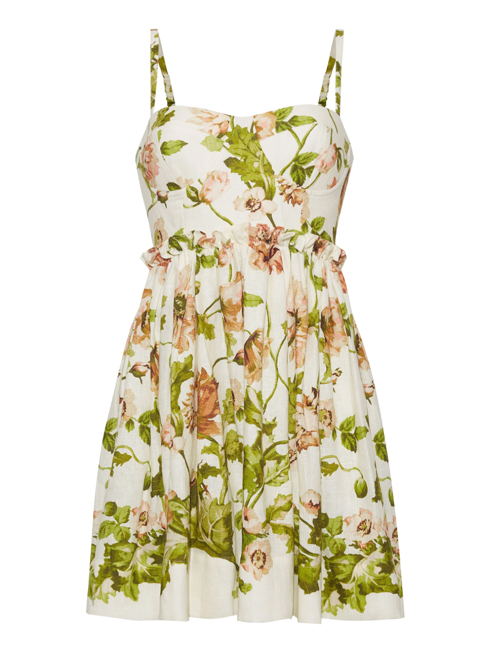 CARA CARA Kori Mini Dress in Lockwood Flora Egret Product Shot 