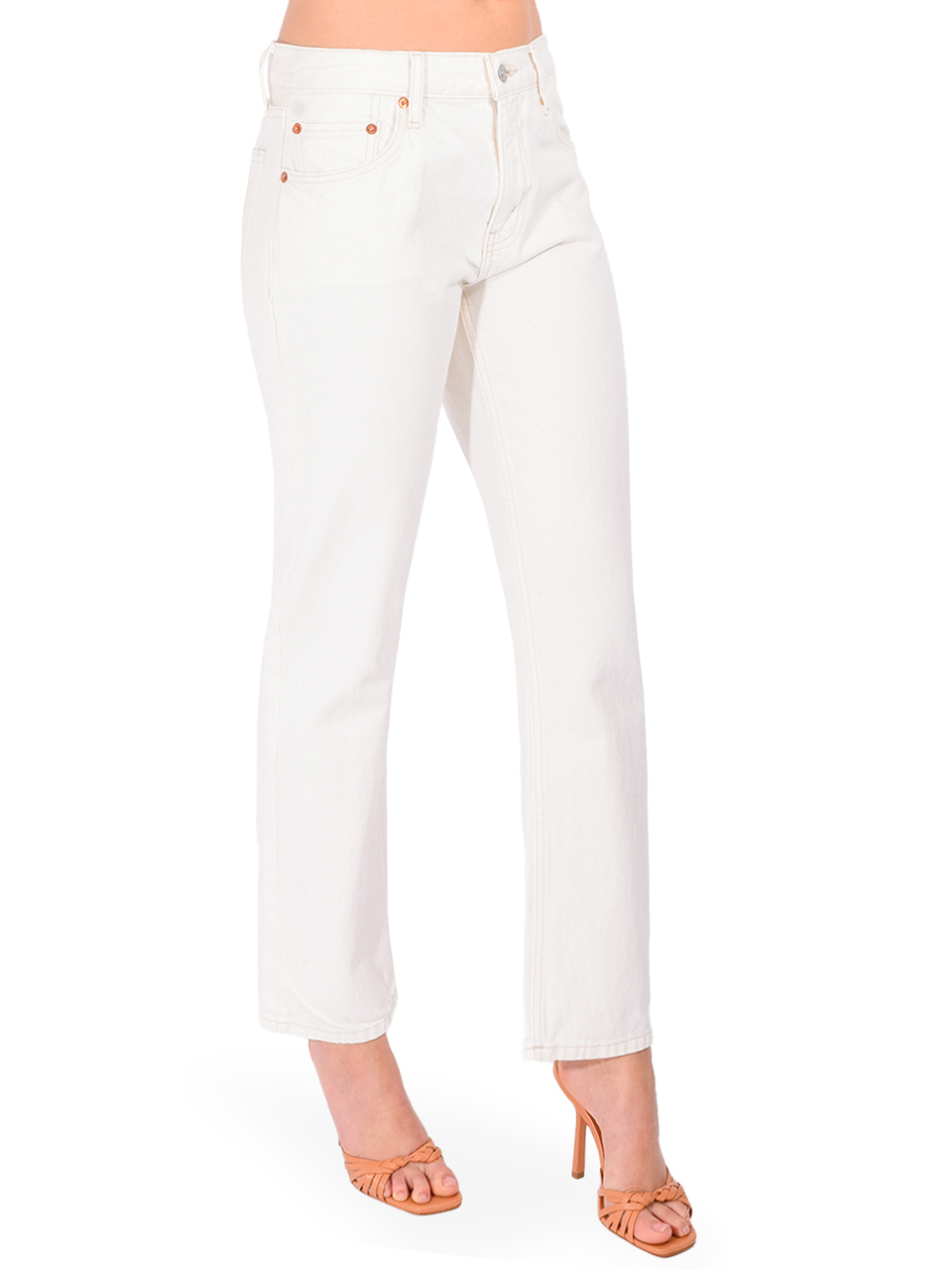 RE/DONE Blondie Jean in Crema Side View 

