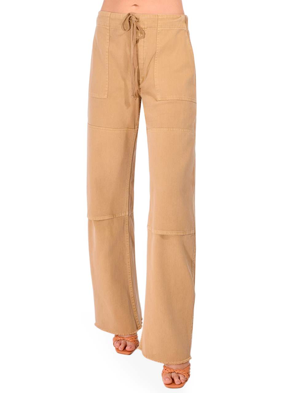 RE/DONE Beach Pant in Washed Khaki Front View 