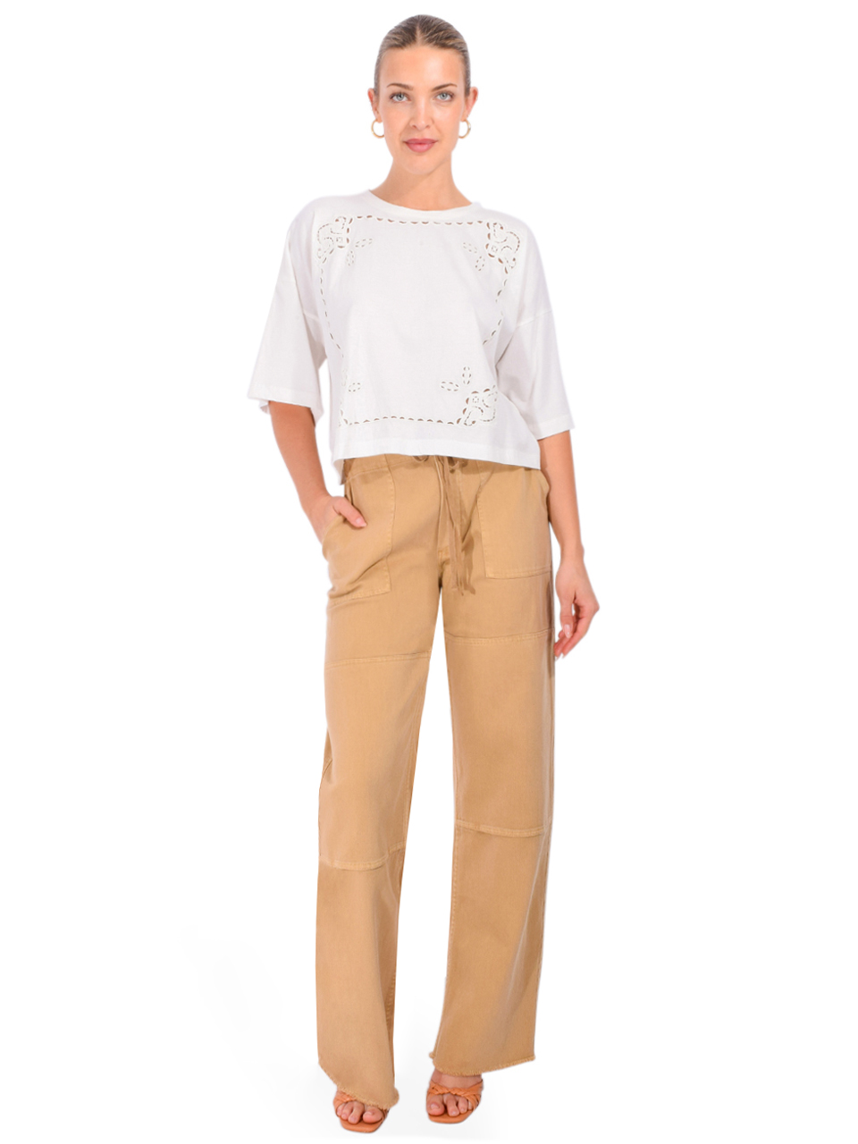 LOUISE MISHA Neolar Tee in White Full Outfit 