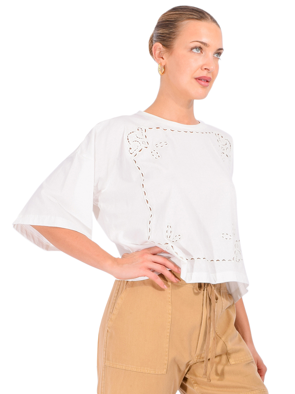 LOUISE MISHA Neolar Tee in White Side View 