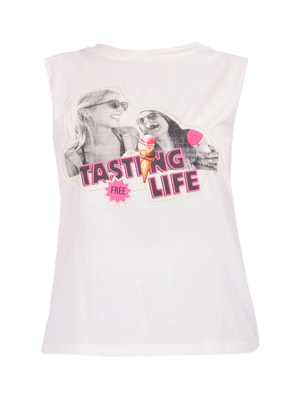 LEON & HARPER Tasty Tee in White Product Shot 