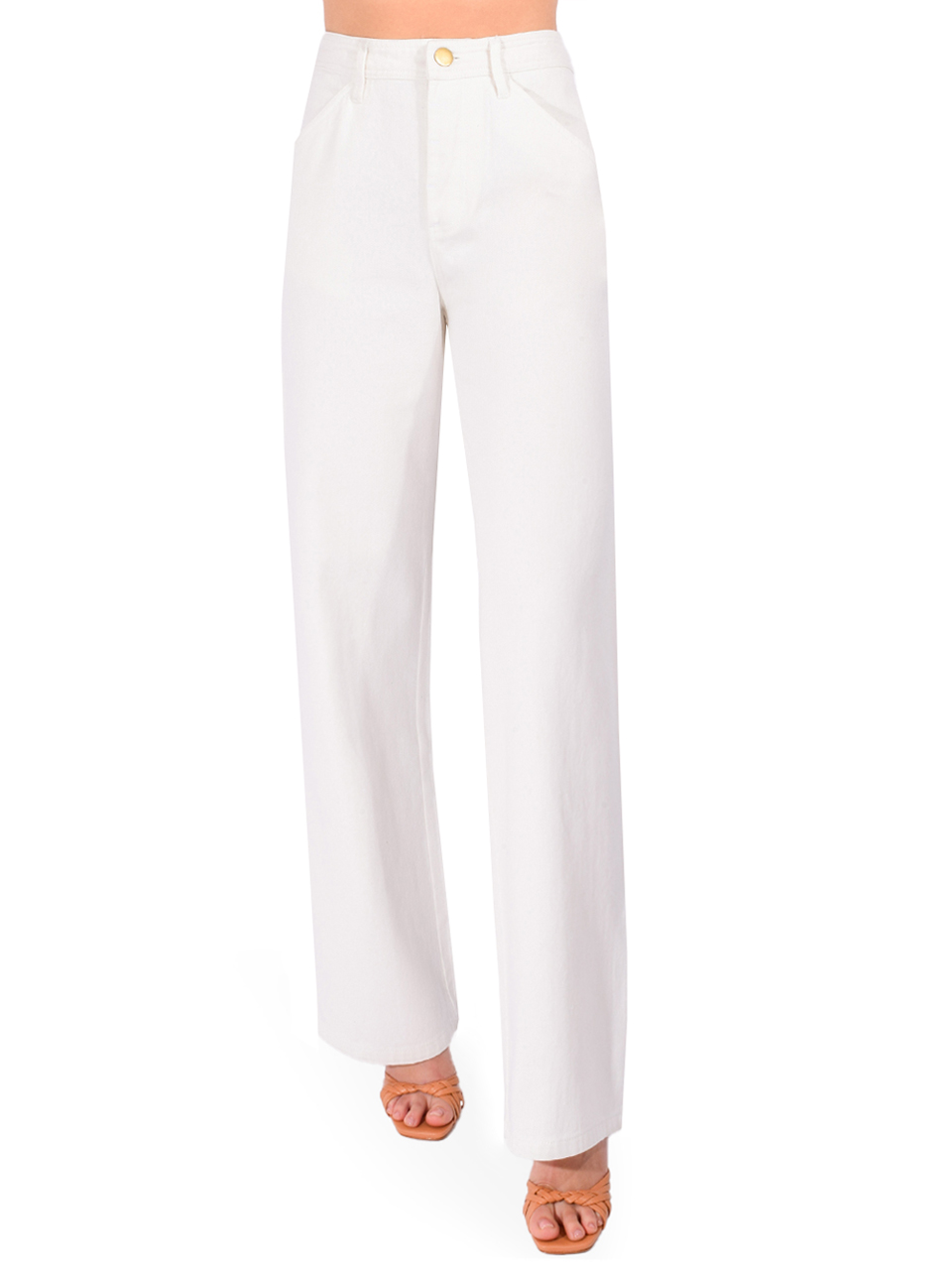 LEON & HARPER Pechel Pant in Ecru Front view 