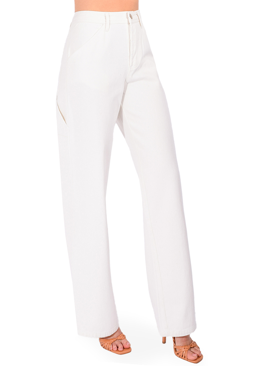 LEON & HARPER Pechel Pant in Ecru Side View 