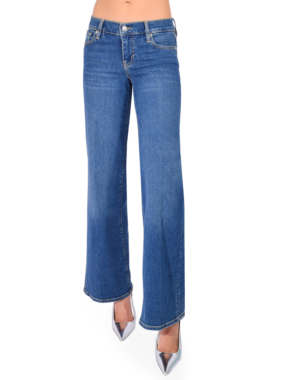 FRAME Low Rise Le Slim Palazzo in Femma Front View 