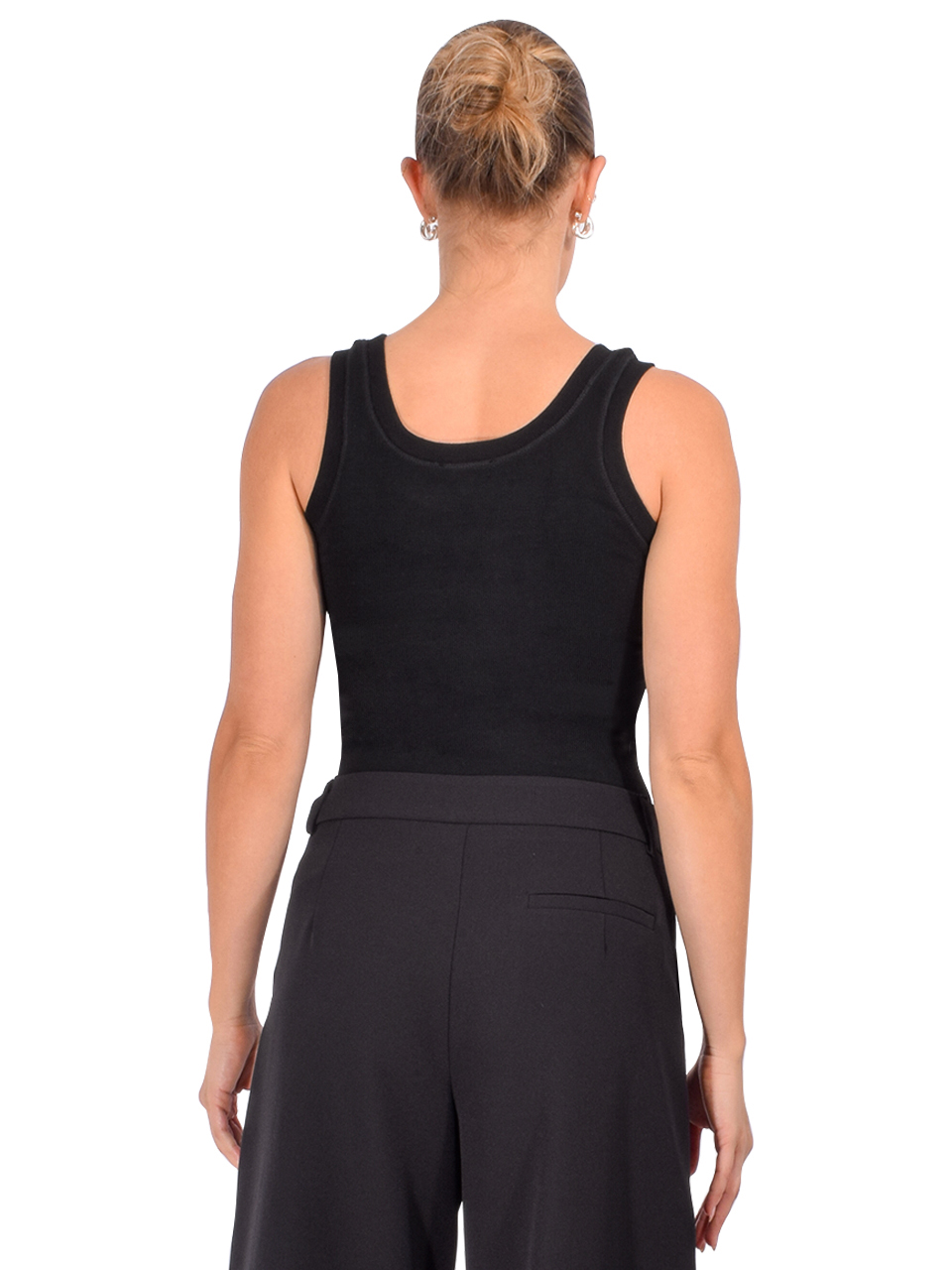 E MARIE The Everyday Tank in Black Back View 