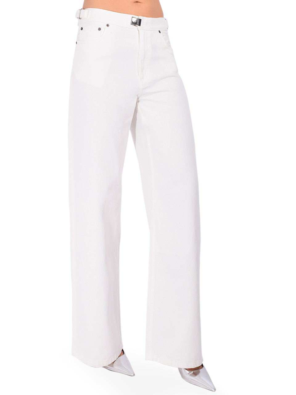 STILL HERE Buckle Jean in Milk Side View 