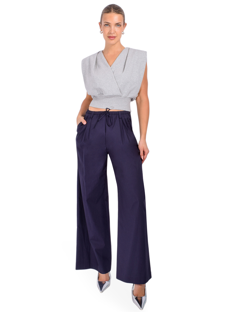3.1 PHILLIP LIM Structured Cotton Pull On Pants in Midnight Full Outfit 