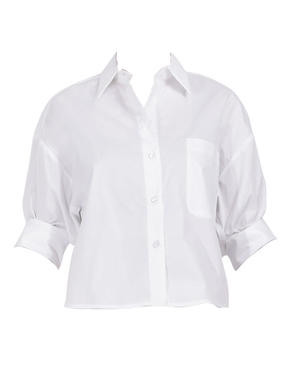 KARINA GRIMALDI Malaga Poplin Shirt in White Product Shot 