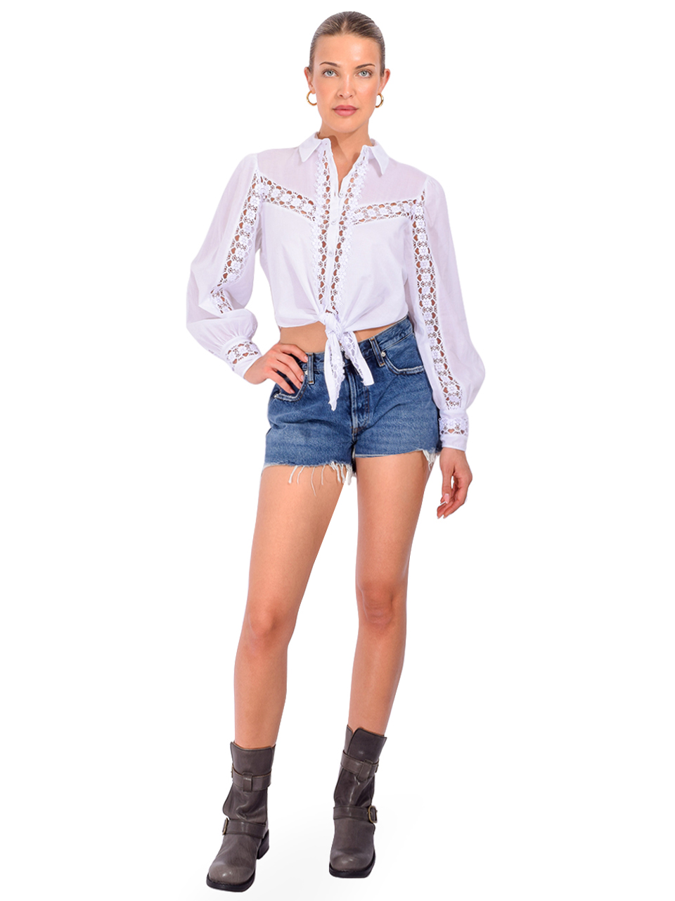 CHARO RUIZ Devi Blouse in White Full Outfit 

