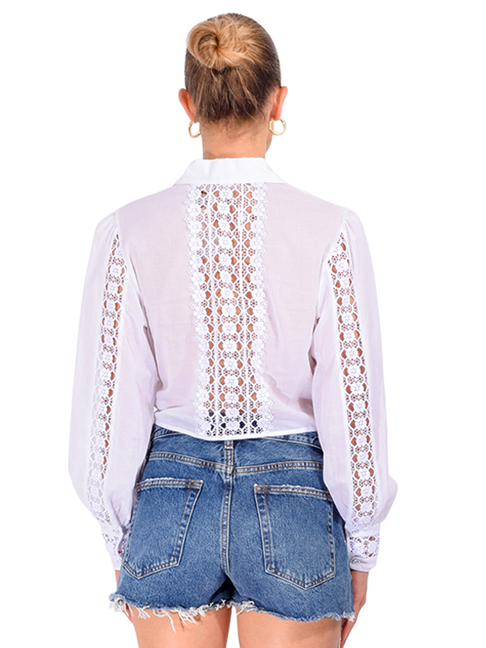 CHARO RUIZ Devi Blouse in White Back View 