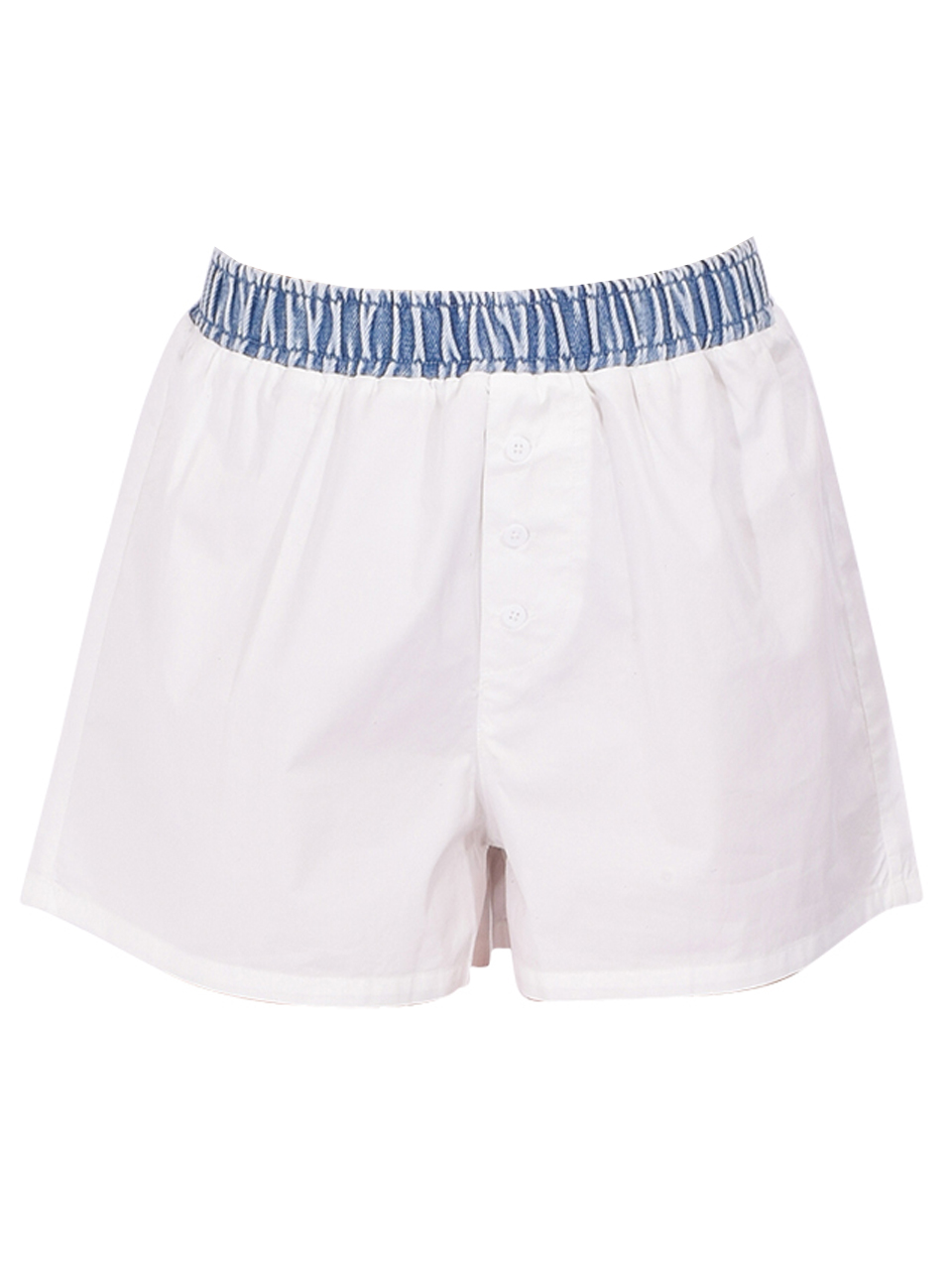 SER.O.YA Tama Boxer Short in White & Denim Product Shot 