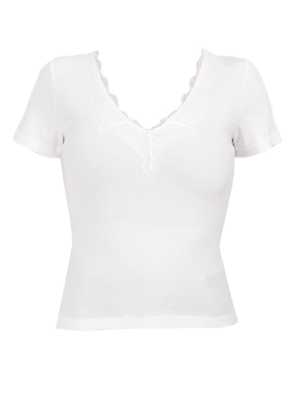 CAMI NYC Sana Rib Knit Tee in White Product Shot 