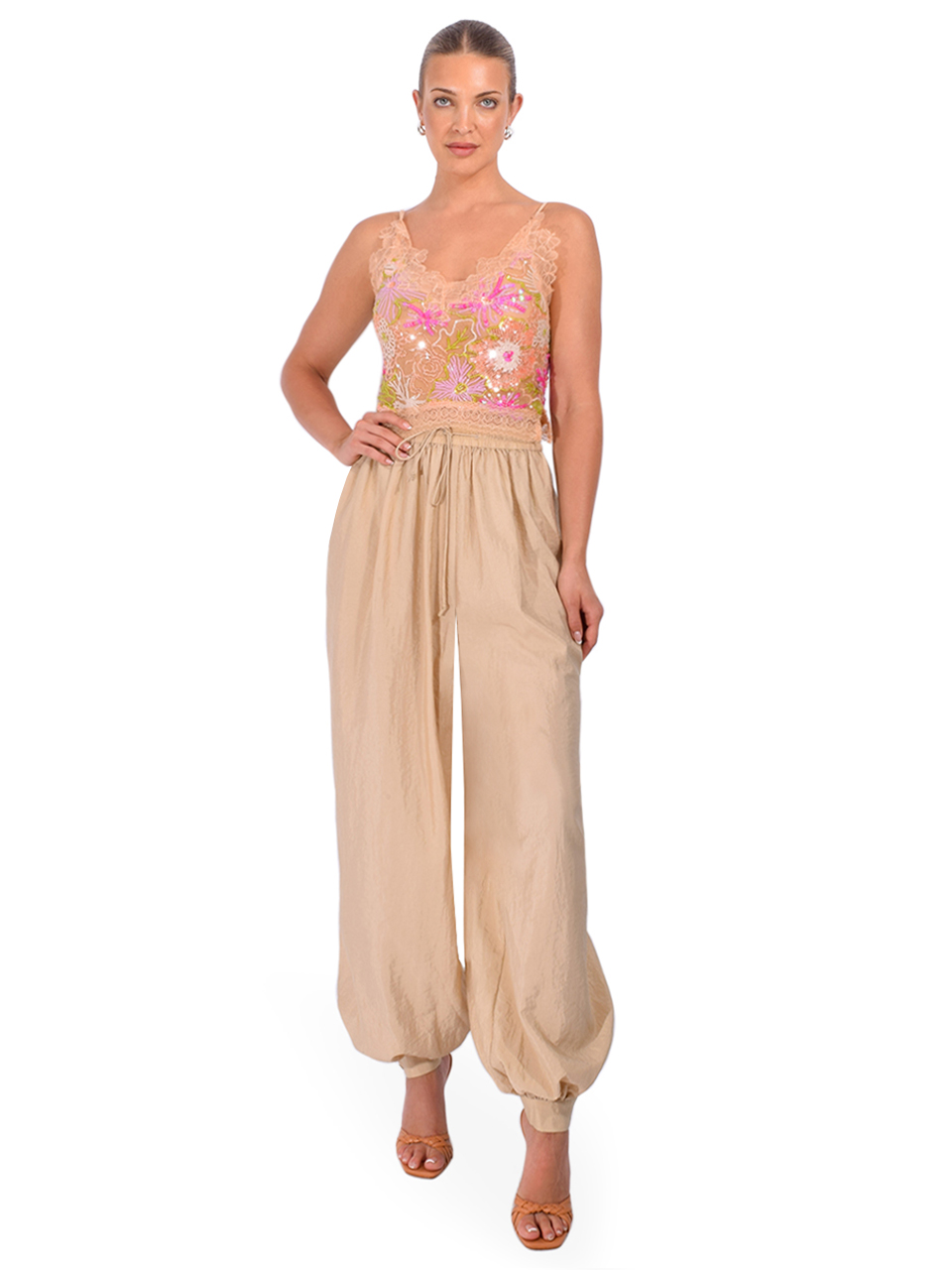 LE SUPERBE Sequin Flori Culture Cami Full Outfit 