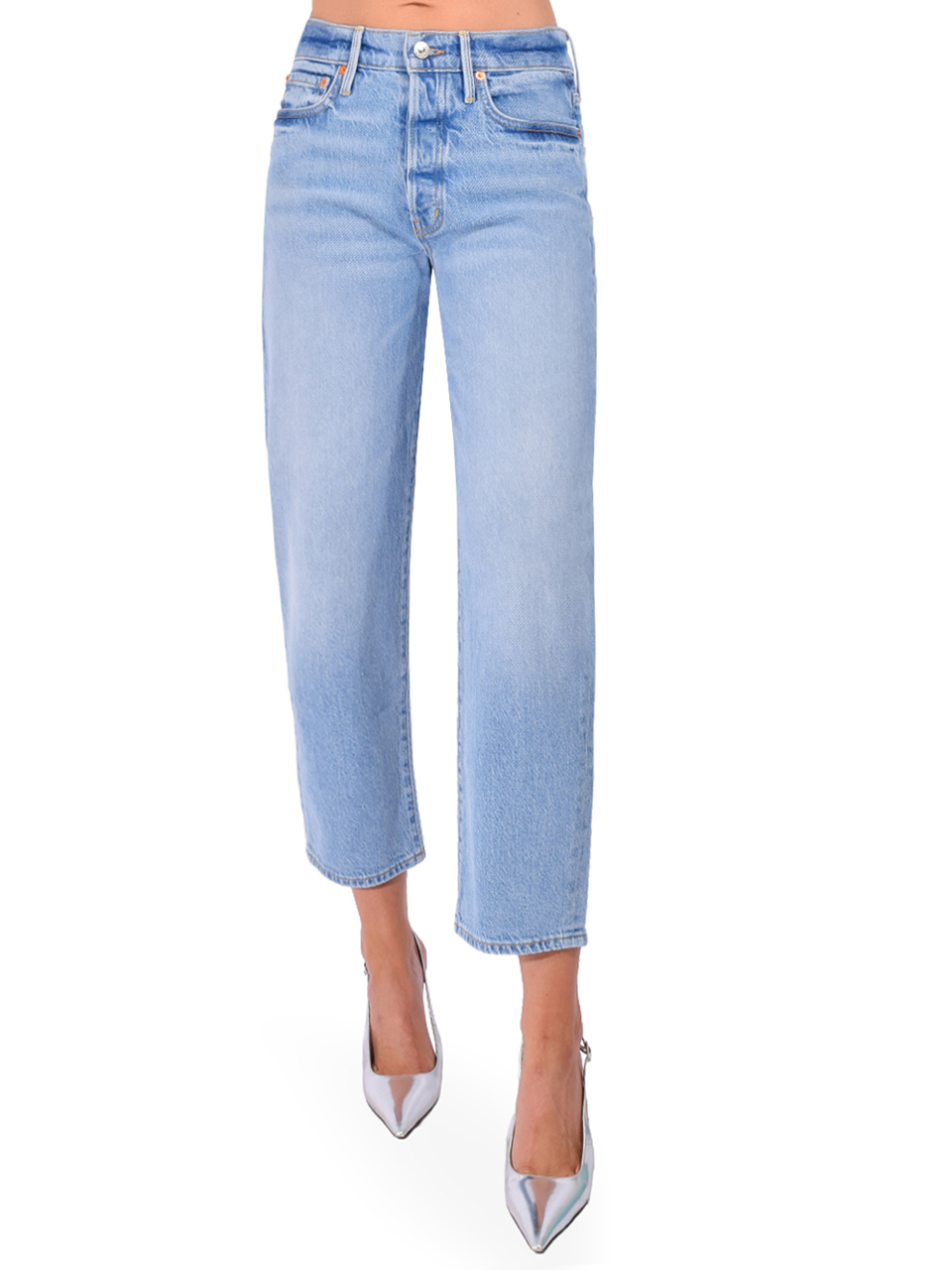 BETRO SIMONE Ellen Barrel Leg Jean in Euclid Wash Front View 