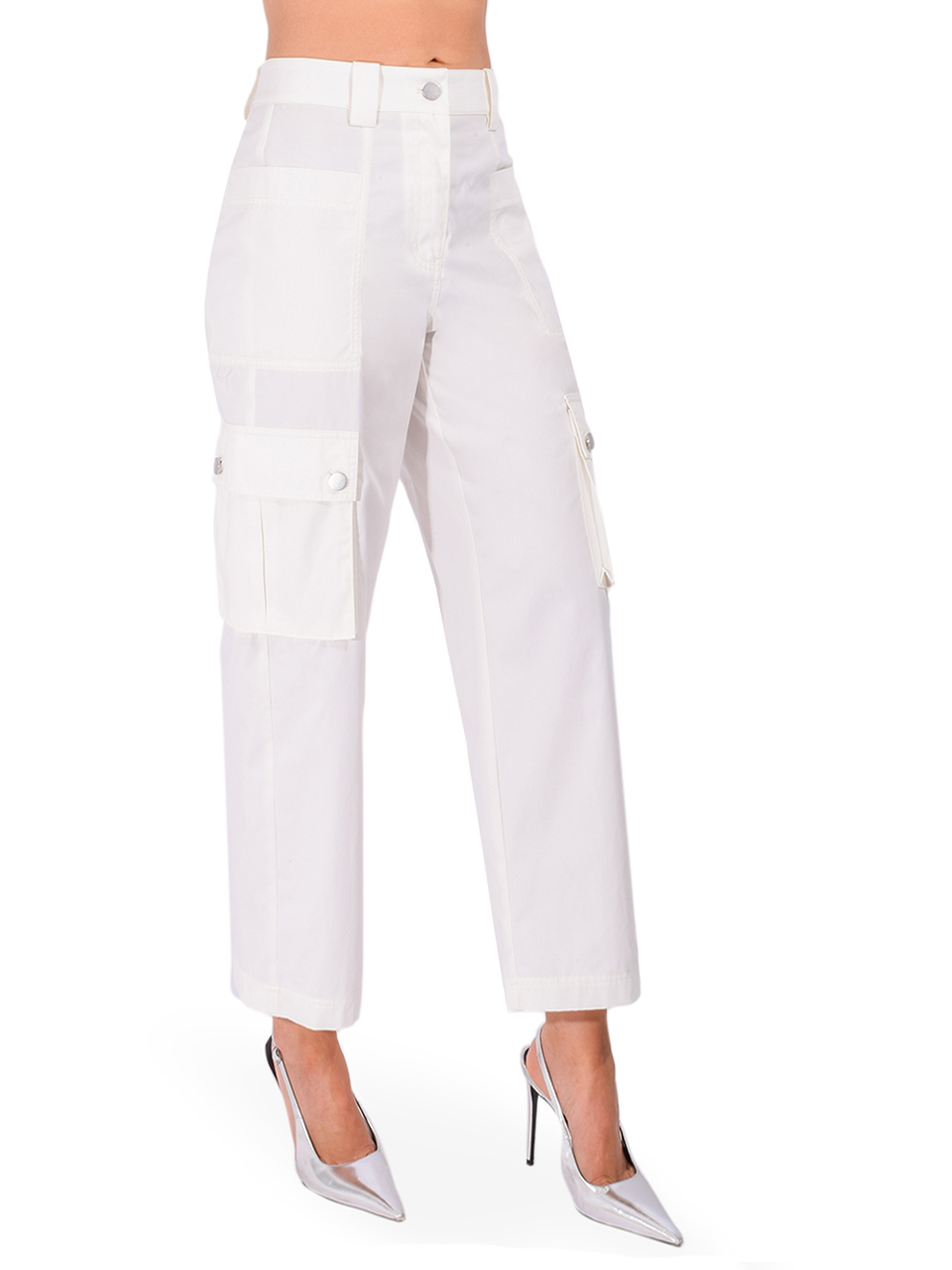 3.1 PHILLIP LIM Two-Toned Cropped Cargo Pants in Tofu Side View 