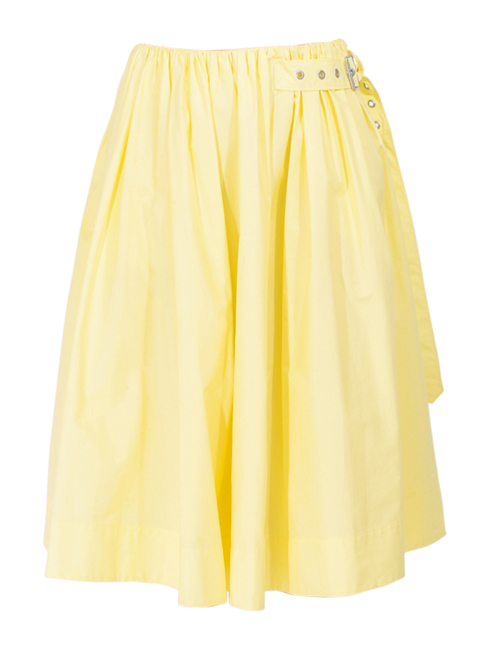 3.1 PHILLIP LIM Belted Gathered Midi Skirt in Yuzu Product Shot 