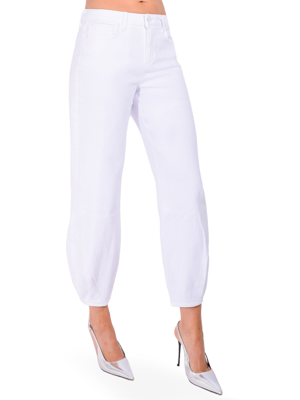 L'AGENCE Krista Tapered Jean in Blanc Side View 