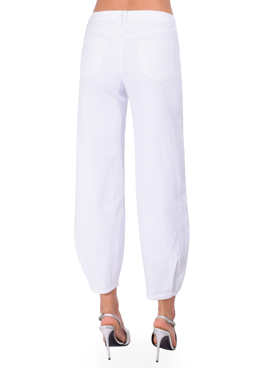 L'AGENCE Krista Tapered Jean in Blanc Back View 