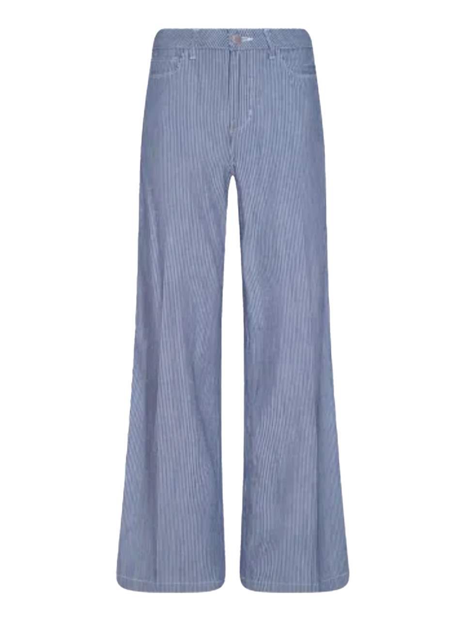 L'AGENCE Amara Wide-Leg Pant in Azure Blue Stripe Product Shot 