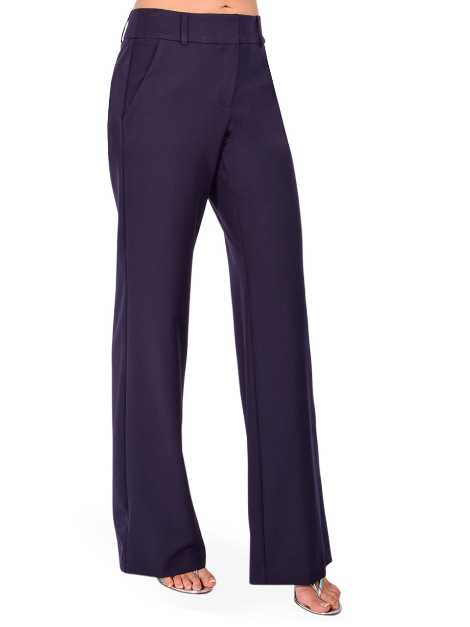 DREW Juliette Trouser in Navy Side View 