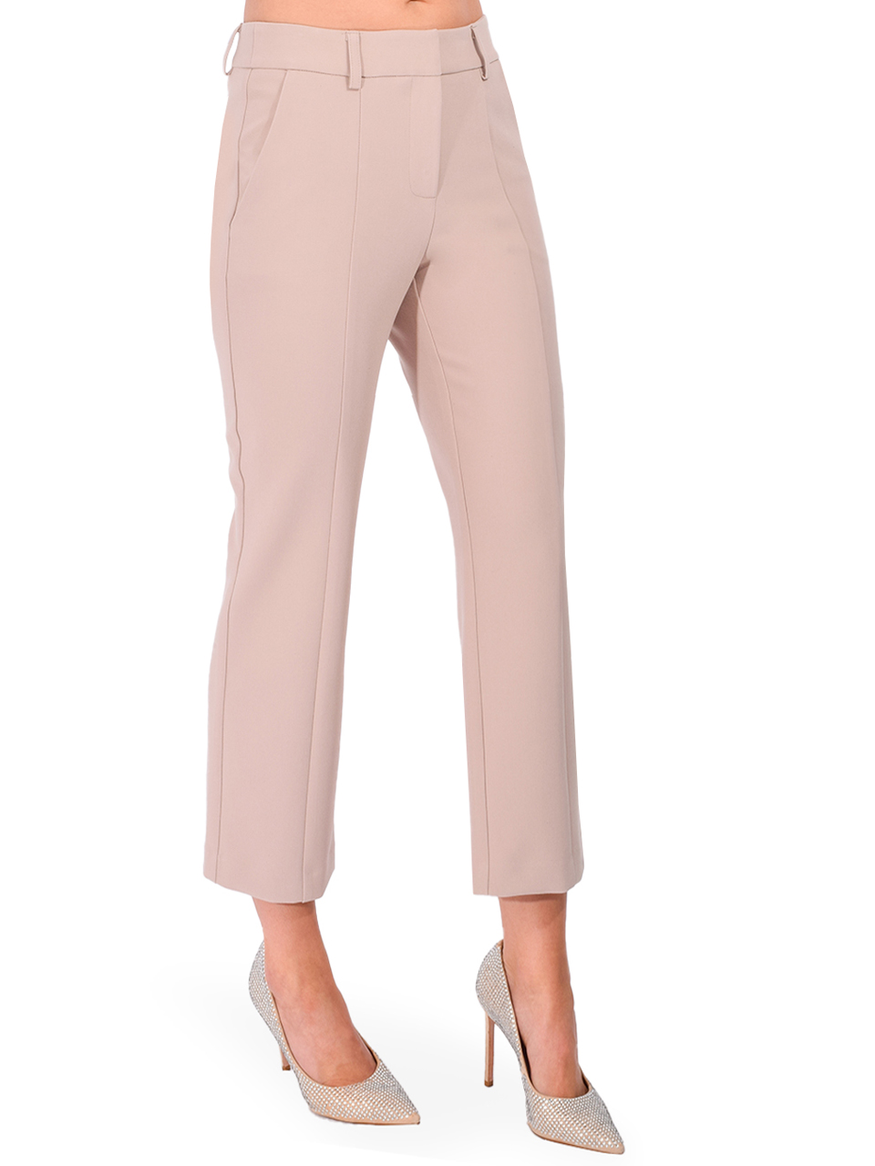 DREW Camie Cropped Pant in Sand Side View 