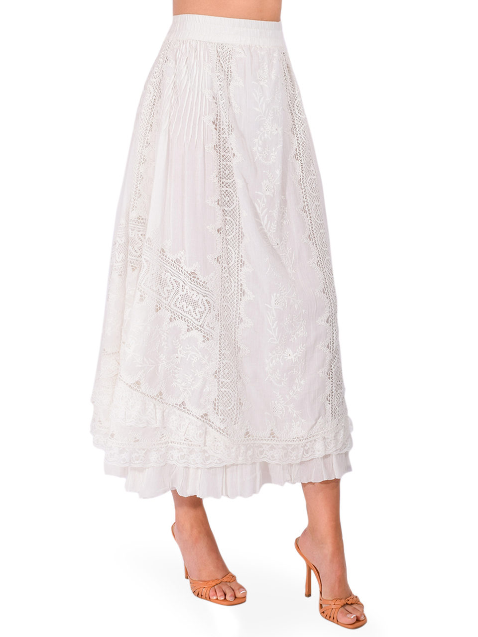 LOVE THE LABEL Marlow Skirt in Ivory Side View 