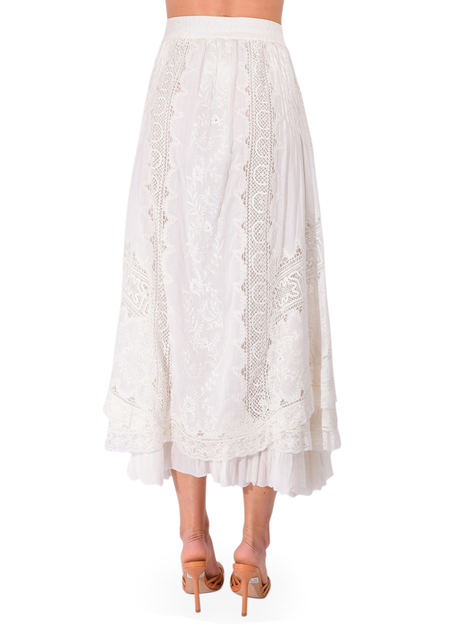 LOVE THE LABEL Marlow Skirt in Ivory Back View 
