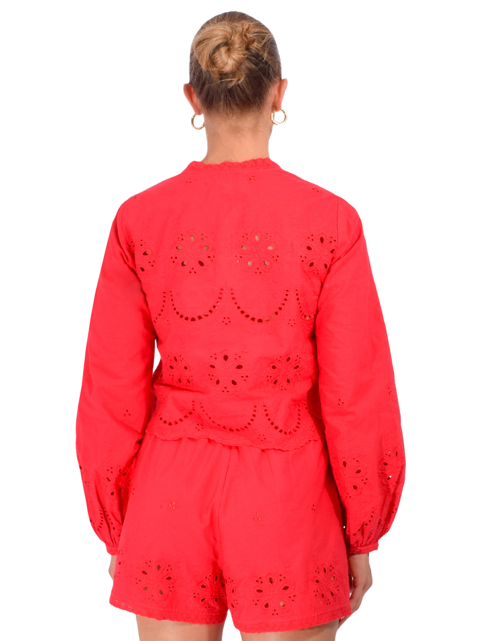 CAMI NYC Kalena Blouse in Red Back View 