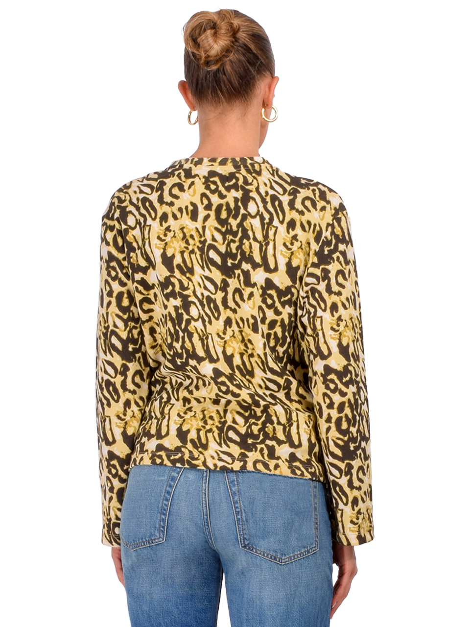 LEON & HARPER Souci Cardigan in Leopard Back View 

