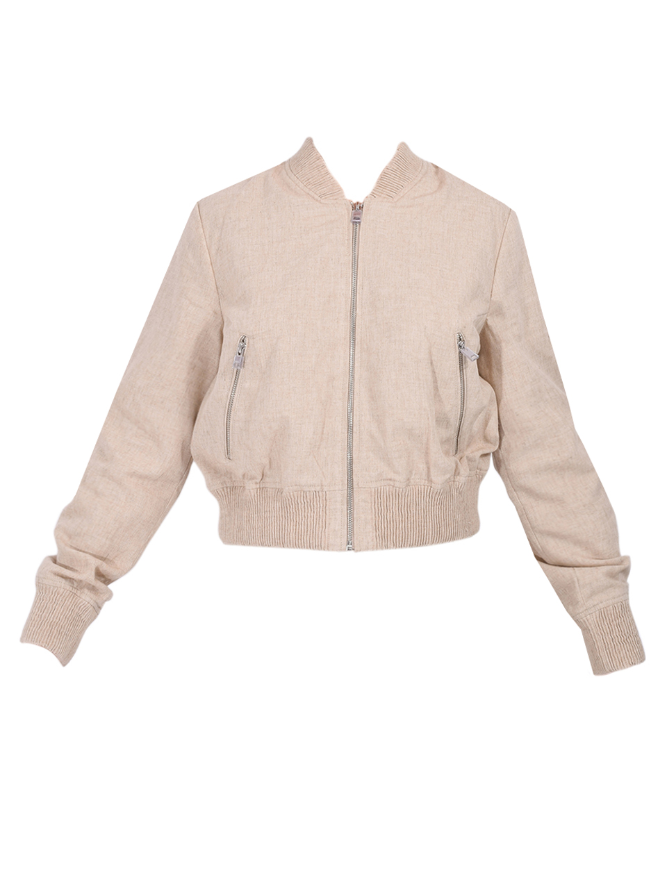LAMARQUE Greer Bomber Jacket in Beige Product Shot 

