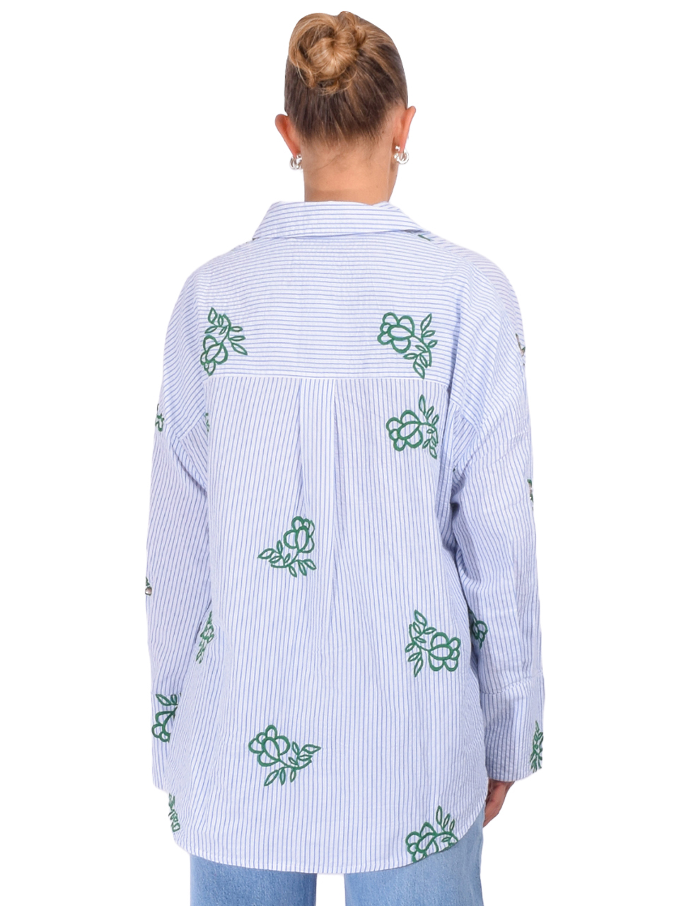 ESSENTIEL ANTWERP Jalinki Embroidered Shirt in Off-White Multi Back View 
