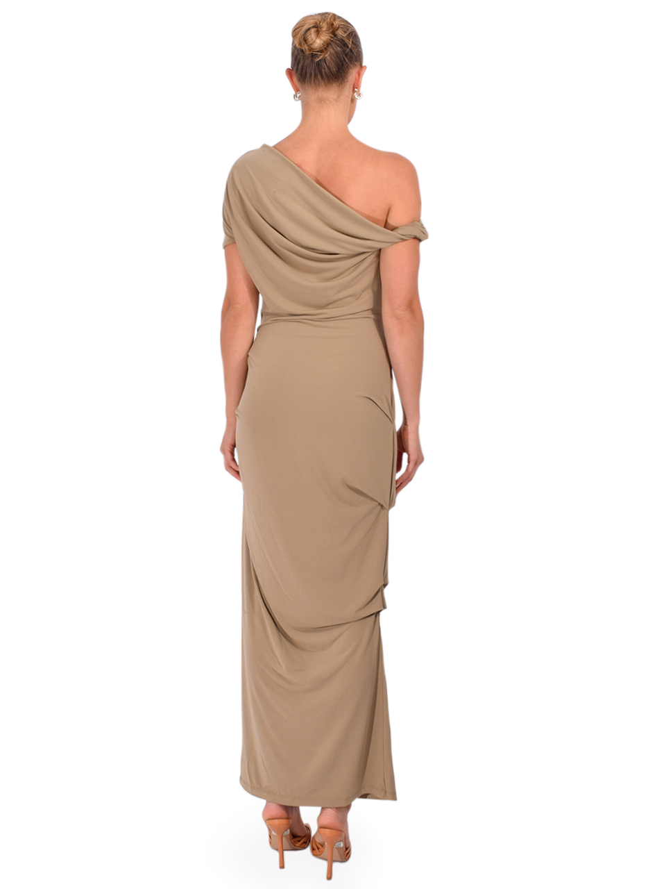 PARIS GEORGIA Elemental Ida Dress in Almond Back View 