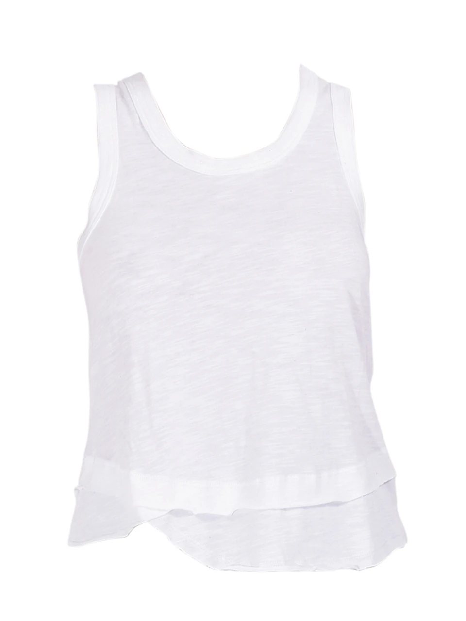 CHRLDR Ava Mock Layer Tank Top in White Product Shot 